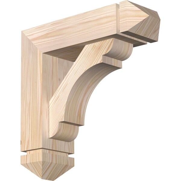 Ekena Millwork Olympic Arts and Crafts Smooth Bracket w/ Offset Brace, Douglas Fir, 5 1/2"W x 18"D x 18"H BKT0604X18X18OLY03SDF - main